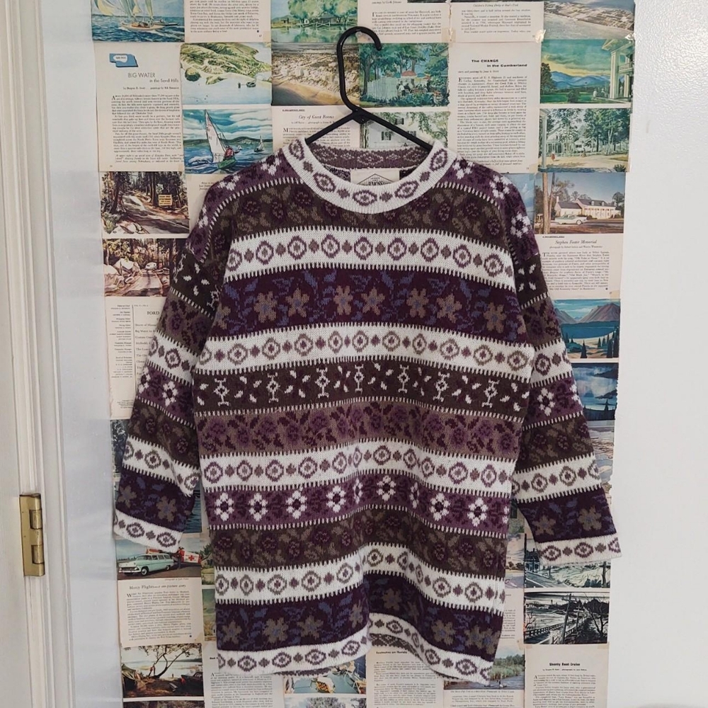 B. Moss Floral Sweater